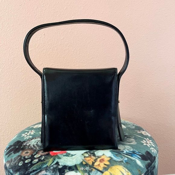 Vintage Black and Gold Block Handbag with Adjustable Strap - Picture 2 of 5